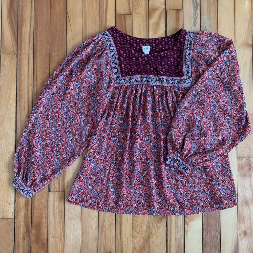 GAP Multi-Colored Peasant Blouse